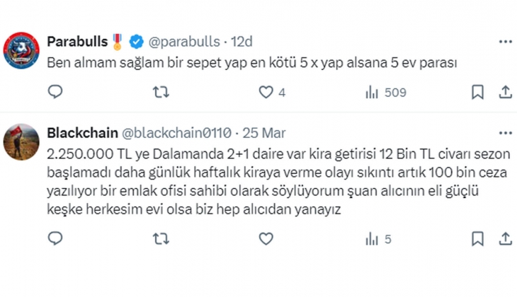 2.3 milyon TL ye ev alacakların aylık ödemesi 21.790 TL! Artık hesaplar Kiracı yarısını öder diyerek yapılıyor!